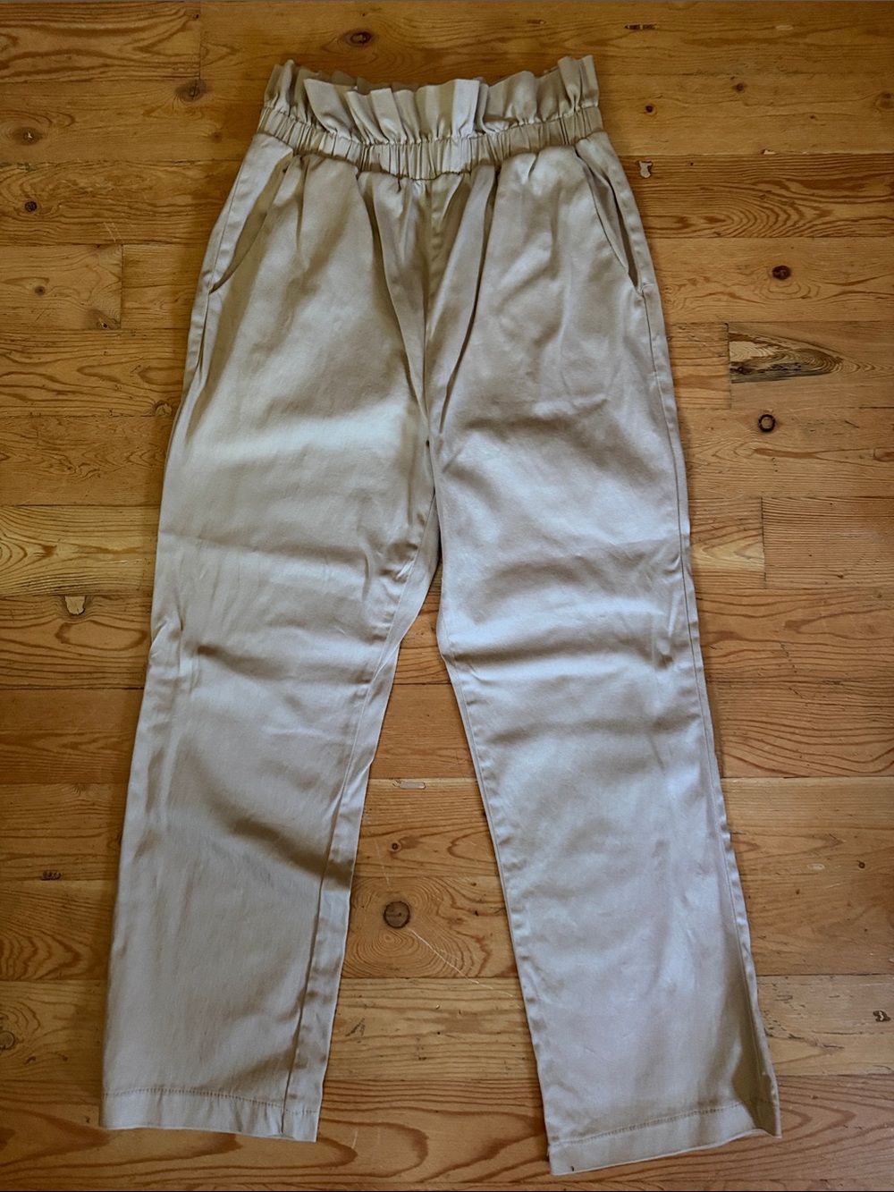 Anthropologie emory park Neutral Paperbag-Waist Chinos in Light Beige